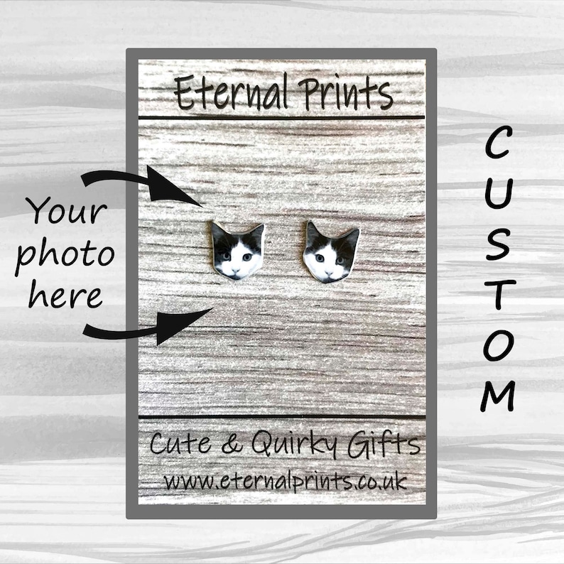 Custom Cat Stud Earrings Cat Studs Custom Cat Pet Earrings Personalised Pet Stud Earrings Pet Earrings Pet Studs image 5