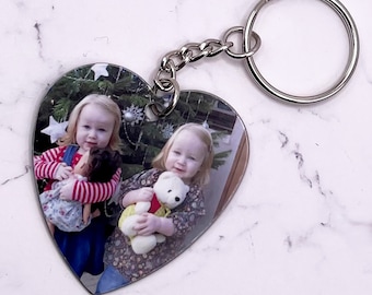 Heart Keychain - Photo Keyring - Custom Keychain - Photo Charm - Custom Keyring Photo - Personalised Keychain