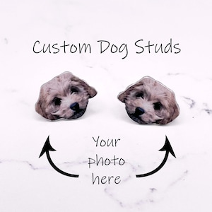 Dog Studs - Dog Photo - Custom Dog Studs - Custom Dog Pet Earrings - Personalised Pet Stud Earrings - Pet Earrings - Pet Studs