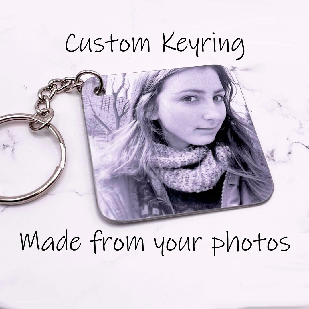 Photo Keyring Personalised Square Keyring Custom Photo Keyring Square