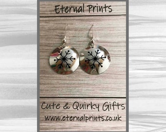 Christmas Earrings, snowflake earrings, silver earrings,snowflakes
