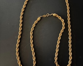Vintage Napier Gold Plated Opera Length Rope Chain