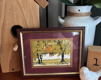 N. Neil Dockery Original Watercolor Painting - Framed Landscape