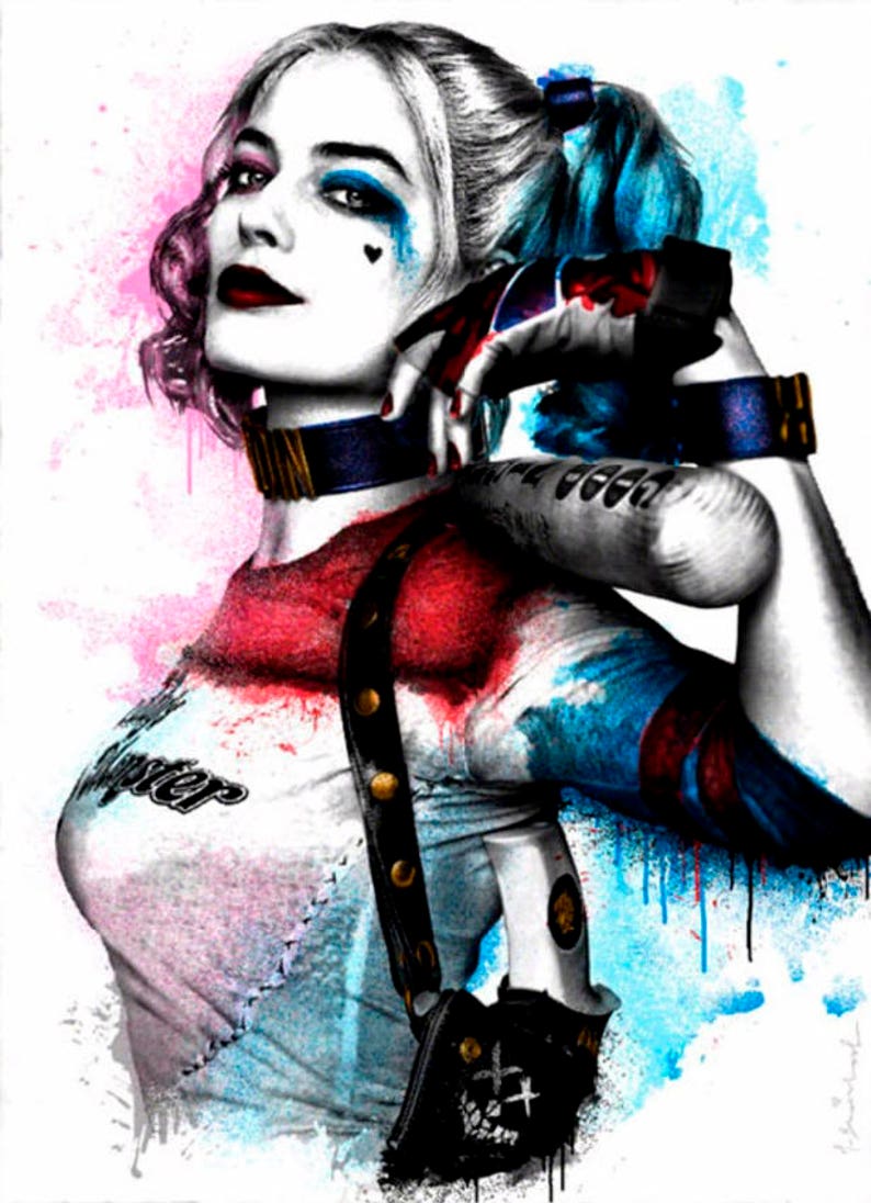 Banksy Harley Quinn 8.3X11.7 &amp; 16.5X11.7 Leinwand Druck