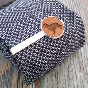 Golden Retriever Tie Clip: Engraved Walnut Wood Tie Bar