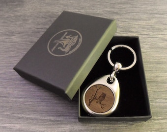 Personalised Owl Design Keyring, Custom Keychain