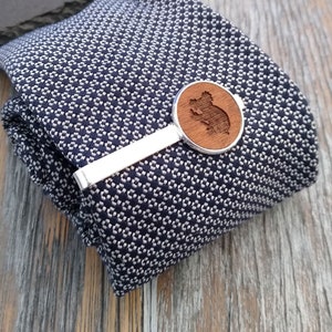 Koala Tie Clip: Engraved Walnut Wood Tie Bar, Gift Boxed