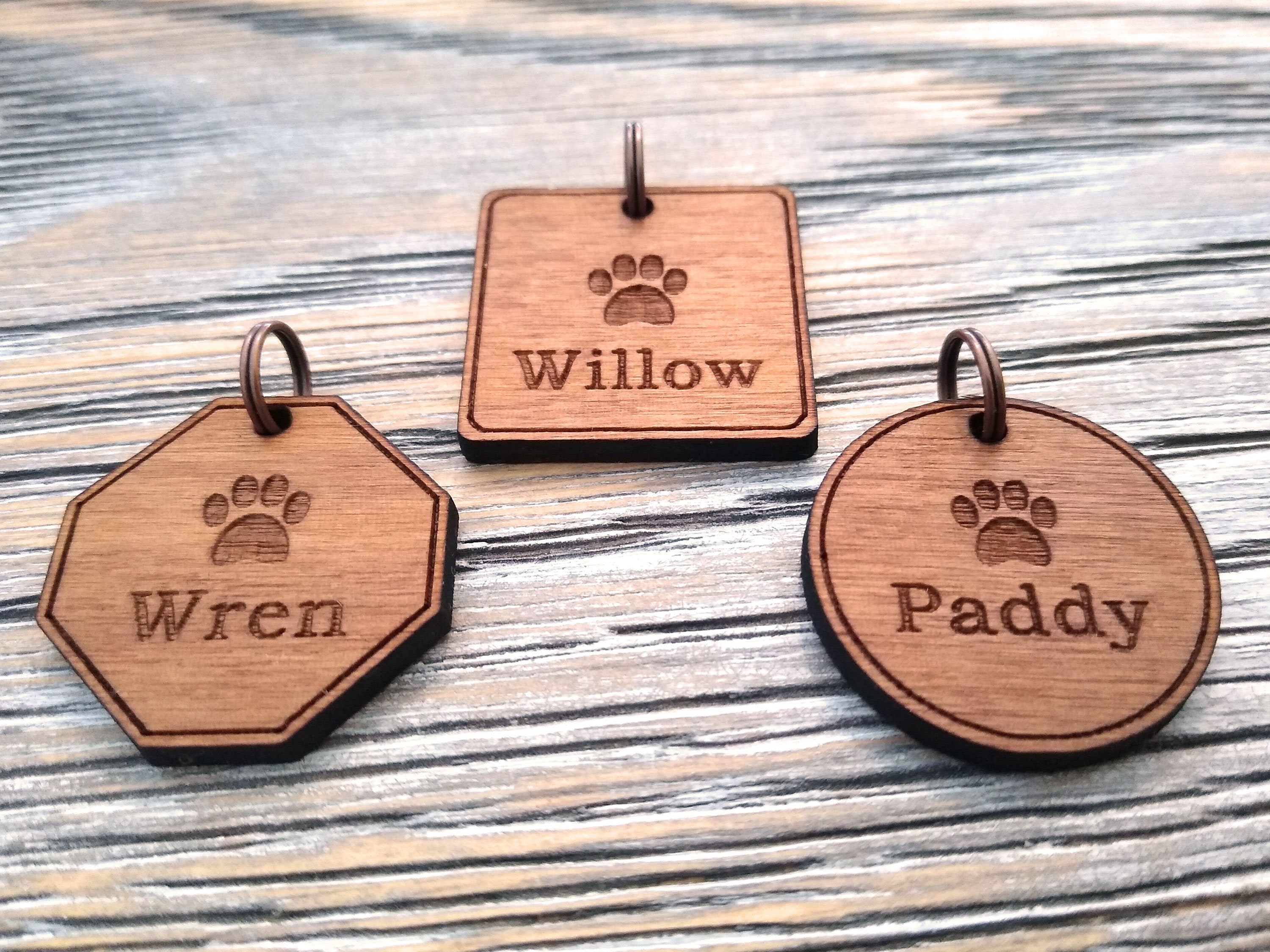 Personalised Pet Tag, Wood Pet Tags, Gift for Animal Lovers, Gifts
