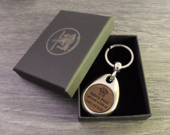 Personalised Funny Vet Nurse Design Keyring, Custom Engraved Keychain