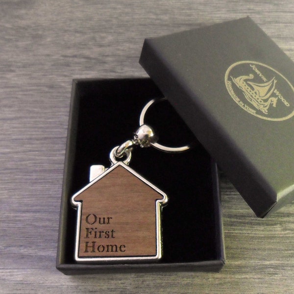 Personalised Our First Home Design Keyring, Custom Keychain, Housewarming New Home Gift