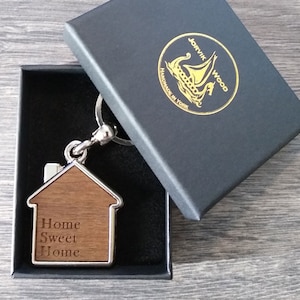 Personalised Home Sweet Home Design Keyring, Custom Keychain, Housewarming New Home Gift