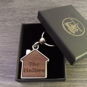 Personalised House Name Design Keyring, Custom Keychain, Housewarming New Home Gift