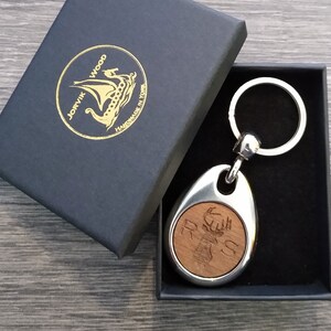 Personalised Initials & Stag Design Keyring, Custom Keychain