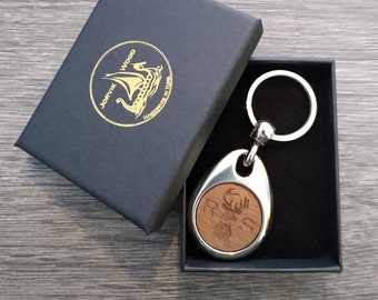 Personalised Initials & Stag Design Keyring, Custom Keychain