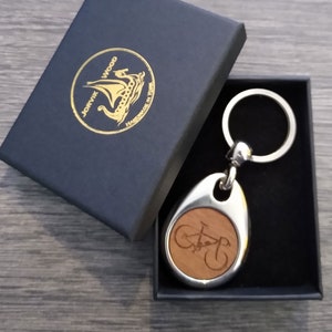 Personalised Bicycle Design Keyring, Custom Keychain