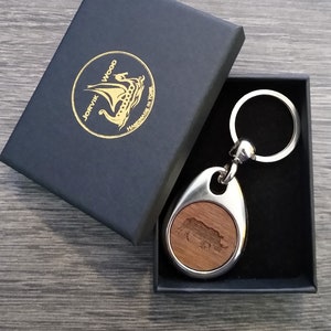 Personalised Rhino Design Keyring, Custom Keychain