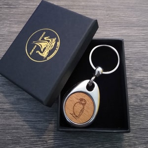 Personalised Puffin Keyring, Custom Keychain