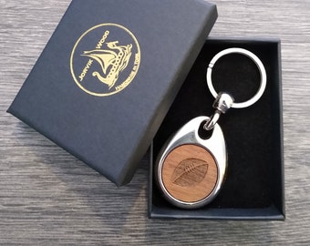 Personalised Rugby Ball Design Keyring, Custom Keychain