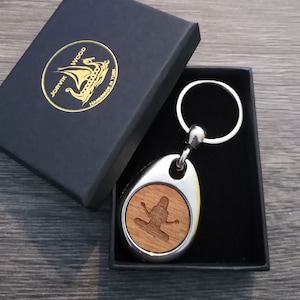 Personalised Yoga Meditation Keyring, Custom Keychain