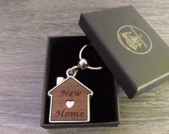 Real Estate Agent Keyrings, House Shaped Promotional New Homebuyer, New Home Custom Engraved Keychains with Gift Box, Your Realtor Logo