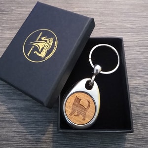 Gepersonaliseerde kat sleutelhanger, aangepaste sleutelhanger