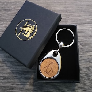 Personalised Penguin Keyring, Custom Keychain