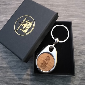 Personalised Plant in Pot Keyring, Custom Keychain
