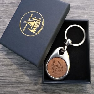 Personalised Music Notes Design Keyring, Custom Keychain