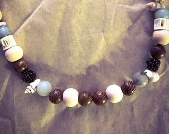 Agwe Lwa of the Sea, Ocean Protector Shark Vertebrae and Cowrie Shell, Voodoo Vodou Wiccan Wicca Protection for Sailors and Fisherman