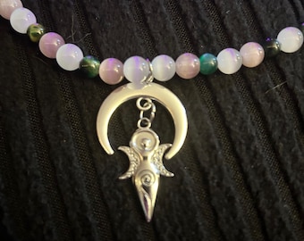 Triple Moon Goddess  Wiccan Necklace