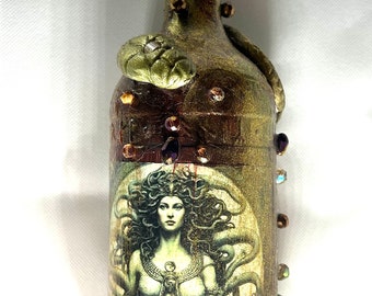 Charged Spirit Bottle Medusa Serpent Goddess Altar Bottle Witchcraft