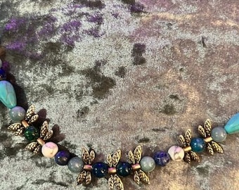 Dragon Fly Gemstone Necklace