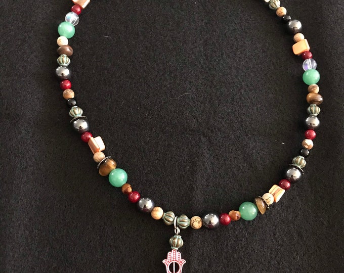 HAMSA/Evil Eye Protection Hematite Tigers Eye