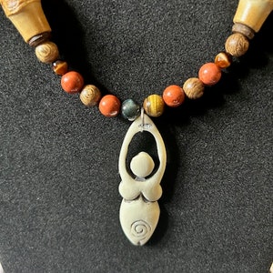 Bamboo Bone Goddess Necklace Wicca Wiccan