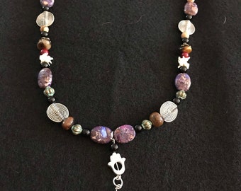 HAMSA Rattlesnake bone Hematite Tigers Eye