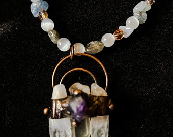 Quartz Amethyst Wicca Reiki necklace