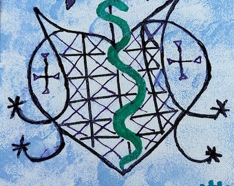 Marie LaVeau 8x12 Veve Painting