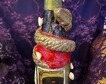 Charged Spirit Bottle Aida Wedo Rainbow Serpent Voodoo Altar Bottle