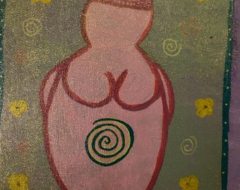 11x14 Willendorf Tarot Mother Goddess Painting Wicca Pagan