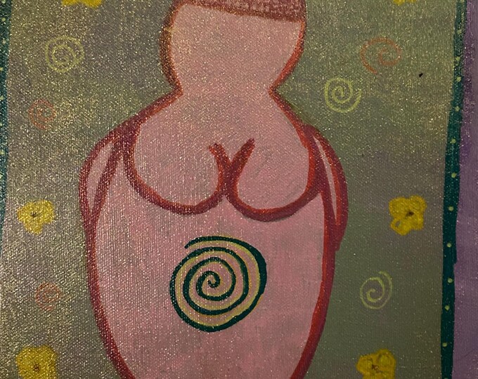 11x14 Willendorf Tarot Mother Goddess Painting Wicca Pagan
