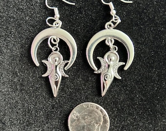 Crescent Moon Goddess Earrings
