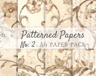 No. 2 Patterned Papers Printables A4 Paper Pack - Junk Journal (Digital Download)