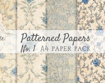 No. 1 Patterned Papers Printables A4 Paper Pack - Junk Journal (Digital Download)