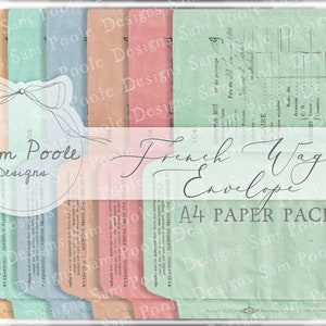 French Wage Envelopes - Junk Journal - Digital Download - Vintage Ephemera - Printables for Journaling and Art