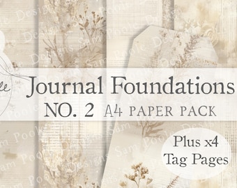 No. 2 Journal Foundations Vintage Ephemera A4 Paper Pack - Junk Journal Printables (Digital Download)