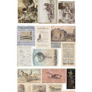 Heren uit het verleden Vintage Junk Journal A4 Paper Collection Digitale Download Vintage Papers Printables voor journaling en kunst afbeelding 4