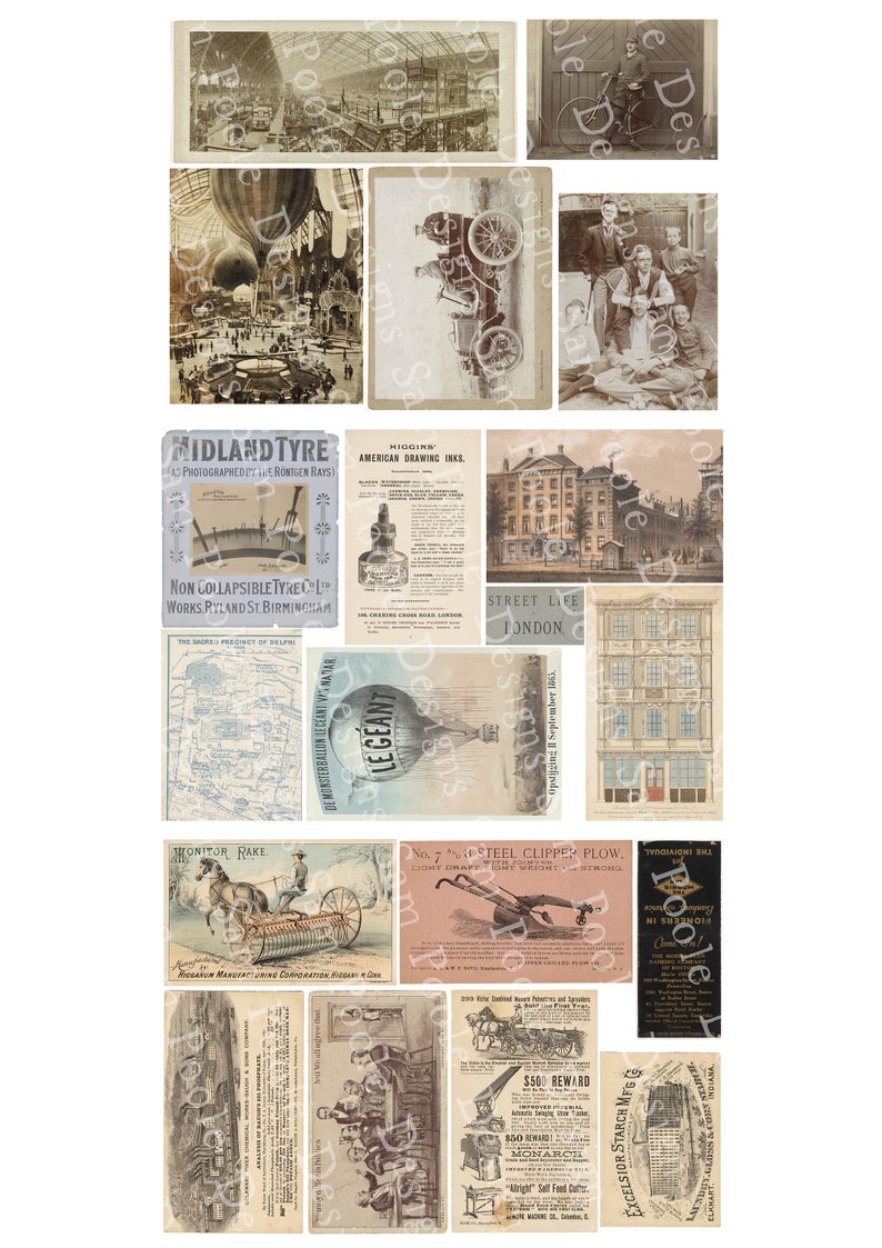 Heren uit het verleden Vintage Junk Journal A4 Paper Collection Digitale Download Vintage Papers Printables voor journaling en kunst afbeelding 4