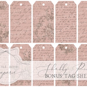 Vintage 'Shabby Pinks' A4 Paper Collection Digital Download Vintage Papers Printables for Journaling and Art image 4
