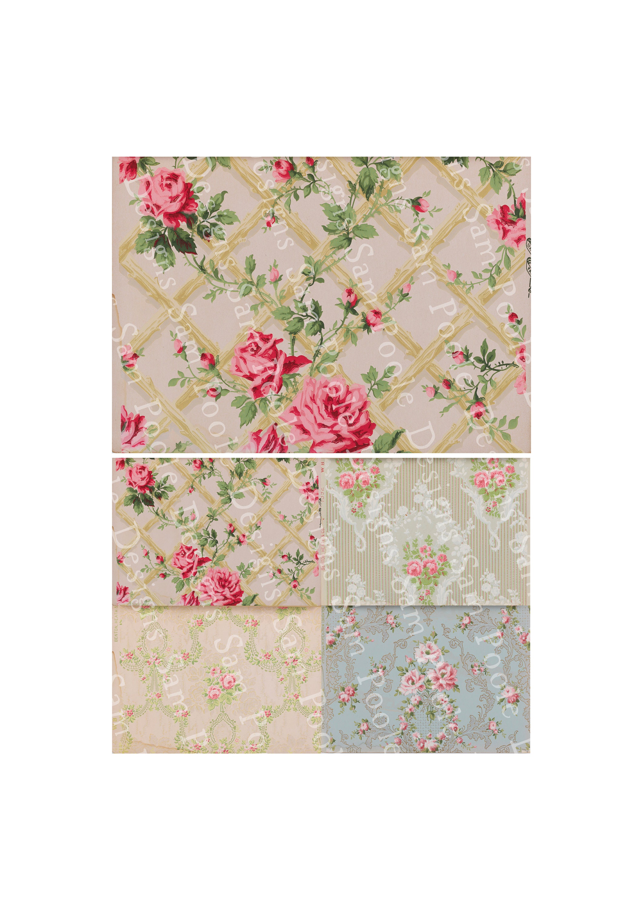 English Garden Wallpaper Kit Vintage Junk Journal A4 Paper