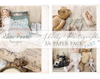 Shabby Photographs Part 4 Shabby Chic Junk Journal A4 Paper Collection - Digital Download - Vintage Papers - Printables for Journaling